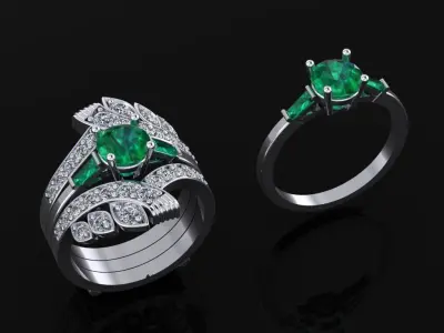 Engagement Ring with Extra Ring 3D print model