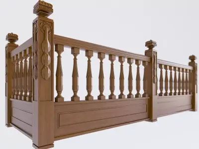 Staircase balustrade balusters posts 3D model