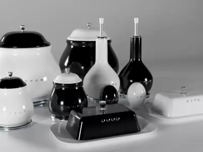 Spices Set Containers Low-poly 3D model