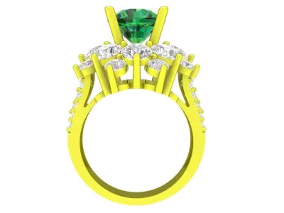 A7441 Luxury Asian Diamond Engagement Ring 3D Model 3D print model