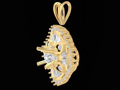 Elegant Multi Layer Diamond Pendant Jewelry Model  2729 3D print model