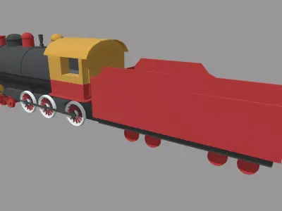 Low Poly Train 02 Low-poly 3D model