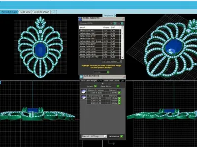 Pendant Diamond and Sapphire 01 3D print model