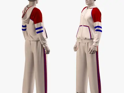 male sportswear and hat - ZPRJ - FBX - OBJ - TEXtures 3D model