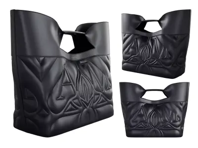 Alexander McQueen Seal logo embroidered tote bag 3D model