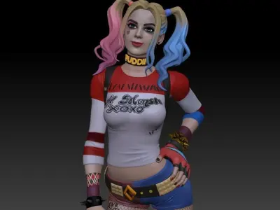 Harley Quinn Statue - Statue 3D print model fanart 3D print model