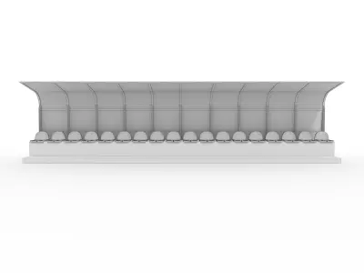 Soccer Bench 09 3D model