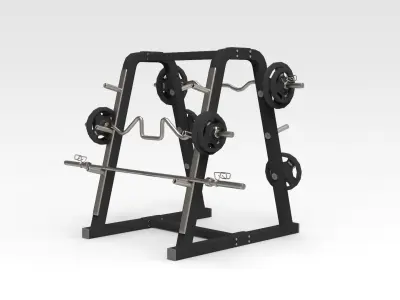 Barbell Stand Low-poly 3D model