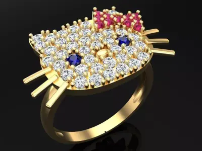 Kitty ring - Cat Rings  3D print model