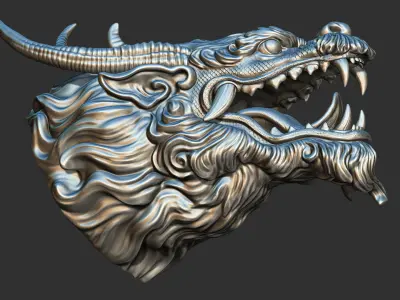 Chinese dragon head 3D print model