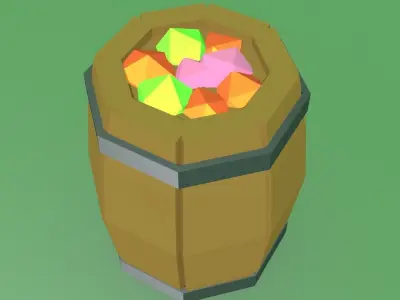 Food Barrel Free low-poly 3D model
