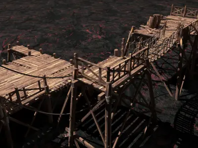 Medieval wooden structures 3D model