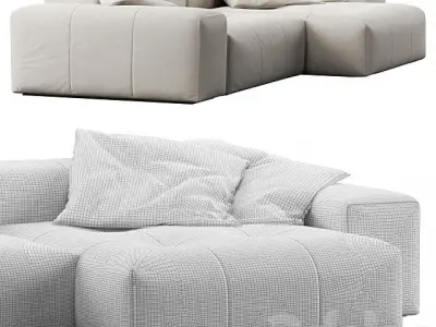 Pixel Corner Sofa by Saba Low-poly 3D model