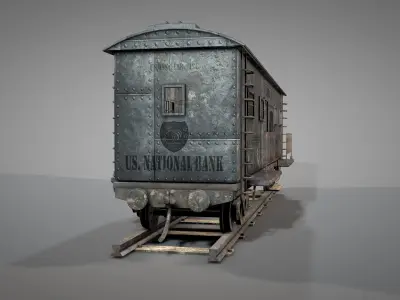 Wild West Armored Safe Car 3D model