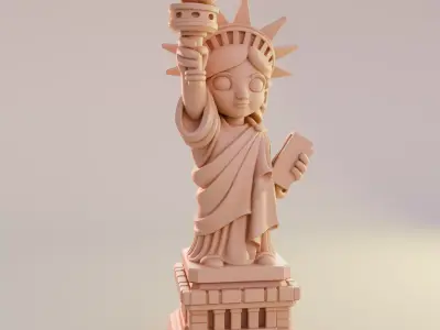 Statue of Liberty Cartoon Decorative Sculpture 3D print model