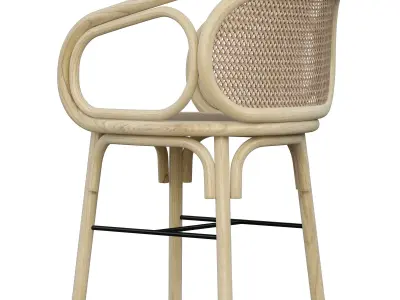 3d contour dining armchair 3d model Low-poly 3D model