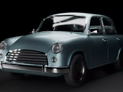 Ambassador Game ready car Low-poly 3D model