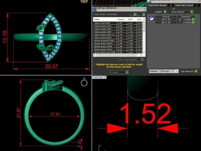 Jewelry Diamond Ring 3D Print Model  3D print model 3