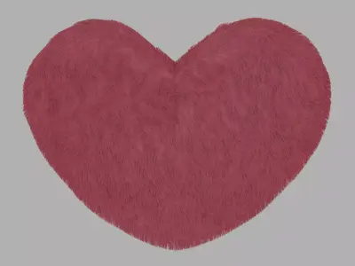 Heart Pillow with Fur Free 3D model