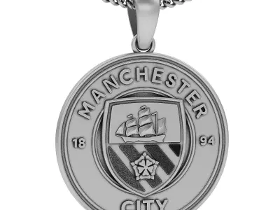 Manchester city pendant  gold printable jewelry 3D model 3D print model