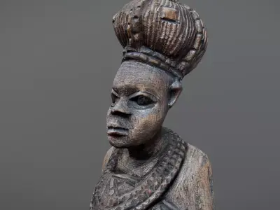 Queen Iden - Ebony Wood Low-poly 3D model