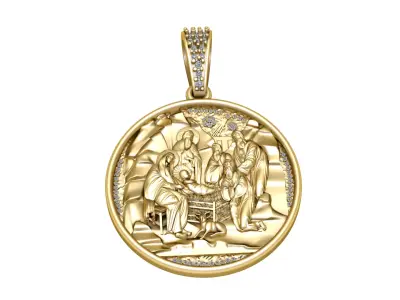 MARY AND JESUS FAMILY PENDANT 3D PRINTABLE MODEL 3D print model