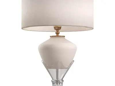 Classic Ceramic and Glass Table Lamp Low-poly 3D model