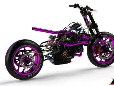 PINK RACE BIKE 3D model