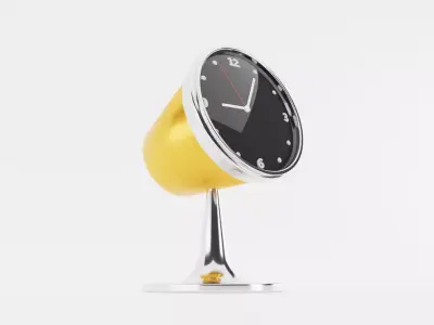 Retro Table Clock 3D model