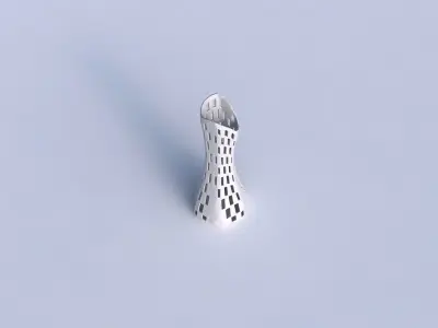 Vase squeezed and bent hexagon 2 with checker grid lattice 2 3D print model