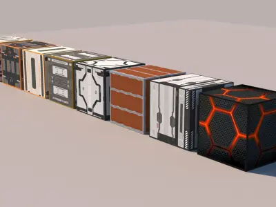 Box Pack  Low-poly 3D model
