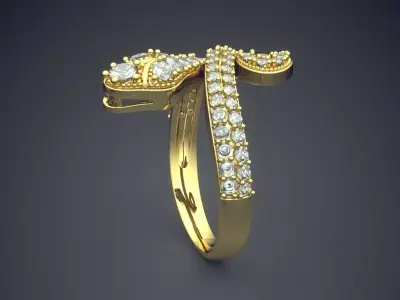 Luxury Ring With Small Diamonds On The Side CAD 4571 3D print model
