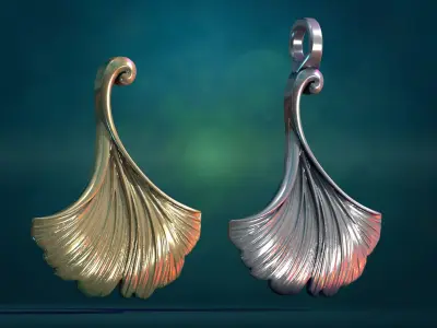 Ginkgo leaf 3D print model