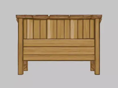 Wooden Bird Feeder Station Low-poly 3D model