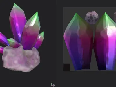 Crystals crystal Low-poly 3D model