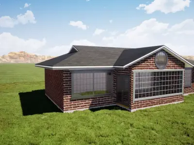 2 bedroom African bungalow Free 3D model