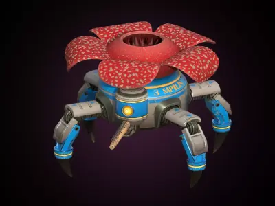 Solarpunk Plant Robot 3D model