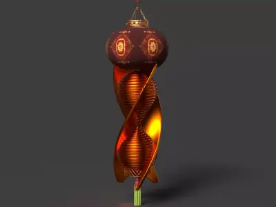 Chinese red lantern  3D model get