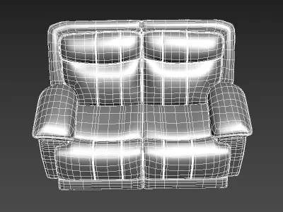 2 seater power recliner sofa Low-poly 3D model
