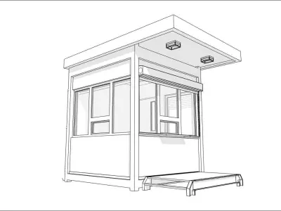 container guard booth 250cm x 250 cm plus roof many formats 3D model