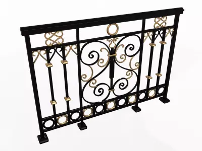 Forging Iron Forged Balcony Railing 08 3D model