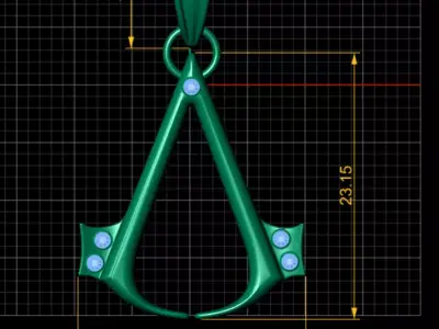 Hip Hop Anime Pendant Necklace 3D print model