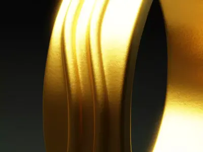 Elegant Gold Wave Band - Minimalist Jewelry 3D Print Model 3D print model