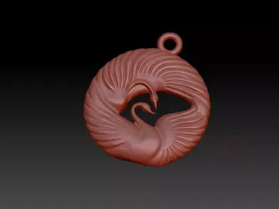 Swan pendant 01 3D print model
