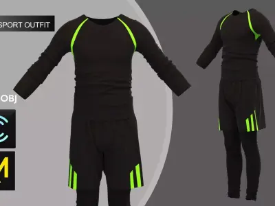 Male Sport Outfit2 Marvelous Designer 3D model