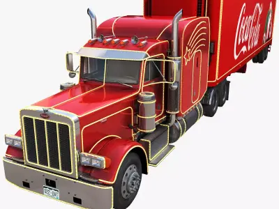 Peterbilt 379 christmas truck Low-poly 3D model