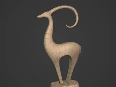 Abstract Deer Figurine - Ready for 3D Printing Low-poly 3D model