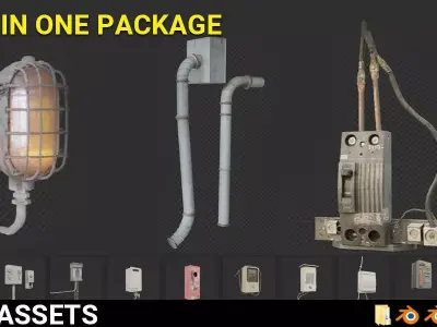 Industrial Decoration Asset Pack Low-poly 3D model