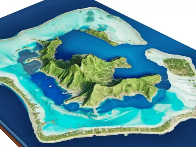 Bora Bora 3d model terrain 3D model