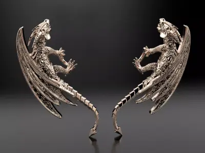 Dragon earrings  3D print model
